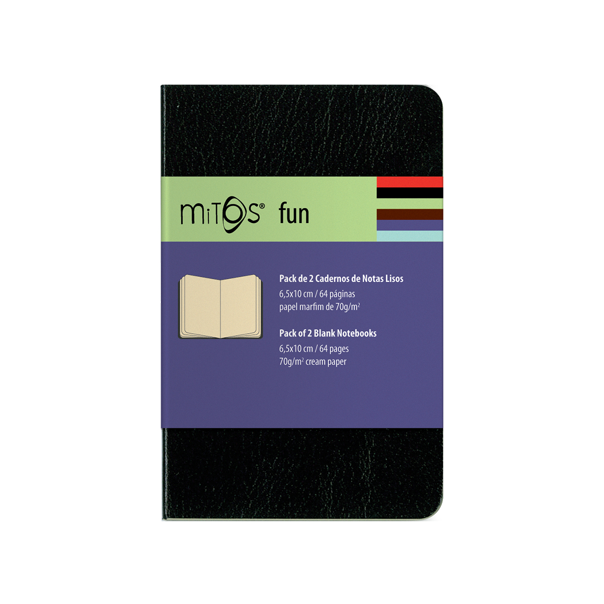 MITOS® FUN-Pack2 Cadernos Notas Liso(6,5x10cm)64pg